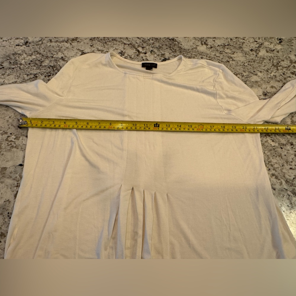 J. Jill Cream Pleated Long Sleeve Blouse - Picture 4 of 6